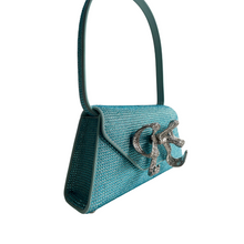 Load image into Gallery viewer, Rhinestone Bow Mini Shoulder Bag Blue
